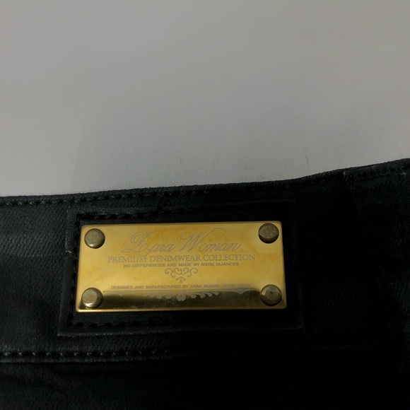 ZARA WOMAN black with gold accents mini skirt 10 - Picture 10 of 11